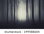 Spooky Forest Scene With Ghost...