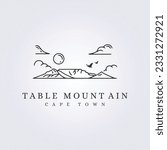 table mountain cape town logo vector illustration design