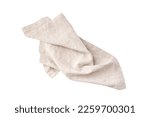 Linen napkin isolated on white background, top view