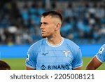 Small photo of Rome, Italy 3rd September 2022: Patric of SS LAZIO gestures during the Italian Serie A 202223 football match between S.S. Lazio and S.S.C. Napoli at the Olimpico Stadium