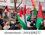 Small photo of Dusseldorf, Germany, December 30, 2023, Dozens of people demonstrated in Dusseldorf, a pro-Palestine demonstration March.