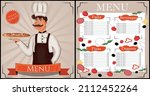 menu for the restaurant. the... | Shutterstock .eps vector #2112452264