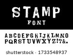 vector latin stamp font. vector ... | Shutterstock .eps vector #1733548937