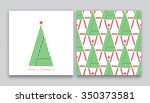 christmas tree in line art and... | Shutterstock .eps vector #350373581