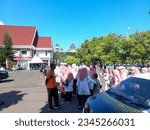Small photo of Defile celebration in Pinrang district, welcoming Indonesia's independence day August 9 2023