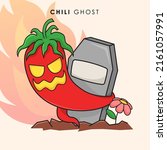illustration of scary chili... | Shutterstock .eps vector #2161057991