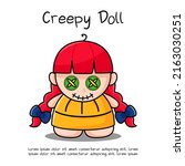 illustration of creepy doll.... | Shutterstock .eps vector #2163030251