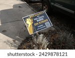 Small photo of Pittsburgh,PA USA. February23, 2024. Solidarity sign for the Post Gazette workers seen place in the ground on a neighborhood street in Pittsburgh Pennsylvania.