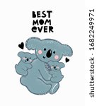 best mom ever lettering with... | Shutterstock .eps vector #1682249971