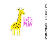 cute giraffe hand drawn... | Shutterstock .eps vector #1781598191
