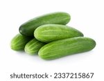 Green cucumber texture template arranged and harvested