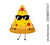 Kawaii Cartoon Triangular Pizza ...