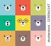 set of various bear facial... | Shutterstock .eps vector #2150561147