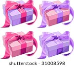 four different color gift boxes ... | Shutterstock .eps vector #31008598