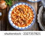Small photo of Turkish foods; dried bean, Beans with minced meat (kuru fasulye)