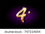 4 four number numeral digit... | Shutterstock .eps vector #747214054
