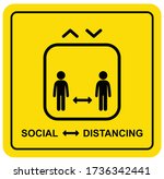 social distancing sign stick... | Shutterstock .eps vector #1736342441