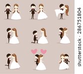 cartoon wedding couple | Shutterstock .eps vector #286751804