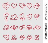 doodle hearts  hand drawn love... | Shutterstock .eps vector #1904120677