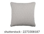 Square throw pillows, gray suede fabric pillows, isolated white background	