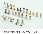 Tv connector types, tv connector stack, TV connector, isolated white background