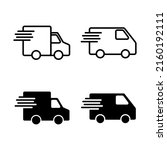 delivery truck icons vector.... | Shutterstock .eps vector #2160192111