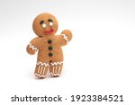 Cookie gingerbread on white background with free space.