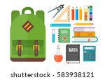 school supplies stationery... | Shutterstock .eps vector #583938121