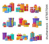 gift box packs composition... | Shutterstock .eps vector #657857044