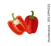 Red Bell Pepper  Paprika Vector ...