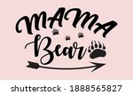 mama bear with bear footprint... | Shutterstock .eps vector #1888565827