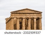 Small photo of Valley of the Temples (Valle dei Templi), The Temple of Concordia, an ancient Greek Temple built in the 5th century BC, Agrigento, Sicily. Temple of Concordia, Agrigento, Sicily, Italy