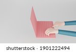3d hands typing on computer ... | Shutterstock . vector #1901222494