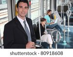 Small photo of ticket collector in tramway