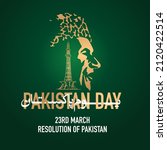 23 March. Translation from Urdu: youm e pakistan. vector illustration.