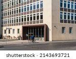 Small photo of Berlin Kreuzberg, 2022: Bundesdruckerei (bdr) produces documents and devices for secure identification, banknotes, stamps, visas, vehicle documents, tobacco revenue stamps and electronic publications.