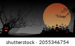 halloween background with... | Shutterstock .eps vector #2055346754