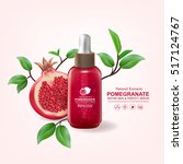 pomegranate collagen and serum... | Shutterstock .eps vector #517124767