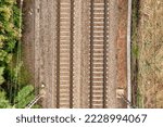 Railway tracks,  railroad, aerial photo view travel