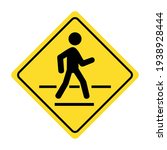 traffic road signs. pedestrian crossing ahead. vector illustration