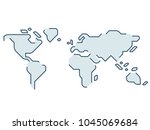 simple stylized world map.... | Shutterstock .eps vector #1045069684
