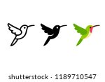 Stylized Hummingbird Icon Or...