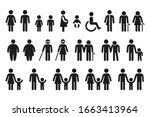 people figures icon set.... | Shutterstock .eps vector #1663413964
