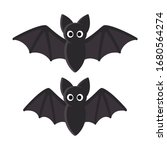 cute cartoon bat illustration.... | Shutterstock .eps vector #1680564274