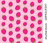 cute cartoon strawberry pattern.... | Shutterstock .eps vector #1899319597