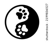 Animal Paw Yin Yang Symbol. Cat ...