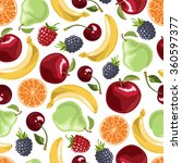fruits seamless pattern. vector ... | Shutterstock .eps vector #360597377