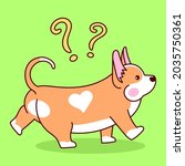 cute corgi puppy. vector... | Shutterstock .eps vector #2035750361