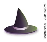 witch hat in cartoon style on a ... | Shutterstock .eps vector #2035750391