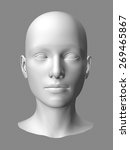 Wlhite3d Woman Head On Gray...